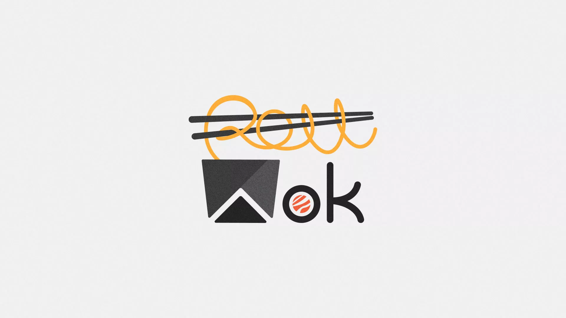 Разработка логотипа суши-бара «Roll Wok Club» в Баксане